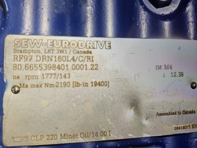 Sepro #CMX1500, pump & 20 HP motor & gear reducer, new surplus, 2022 - Image 3