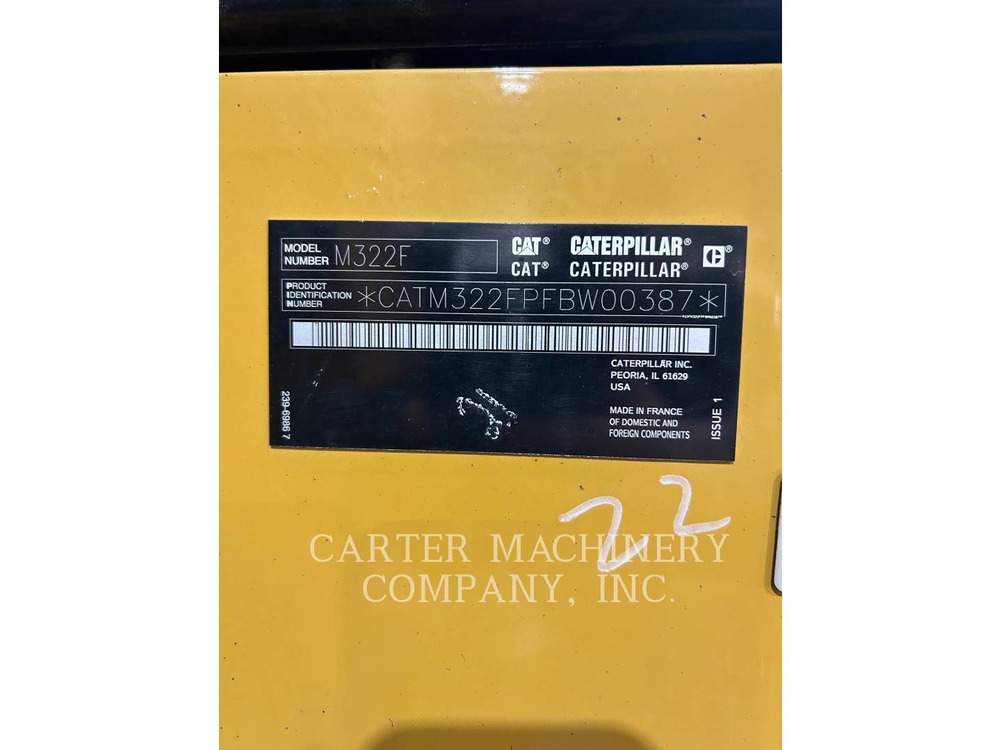Caterpillar M322F, Wheel Excavator, 2171 hours, S/N: FBW00387, 2019 - Image 6