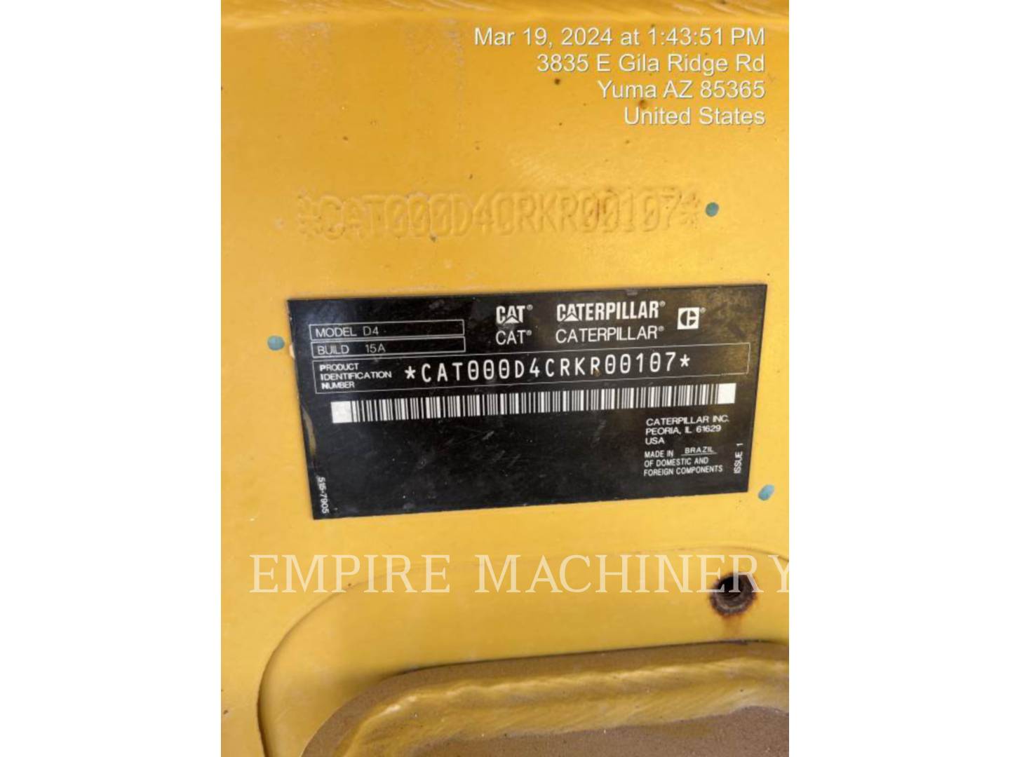 Caterpillar D415PATTRE, Crawler Dozer, 3491 hours, S/N: RKR00107, 2020 - Image 1