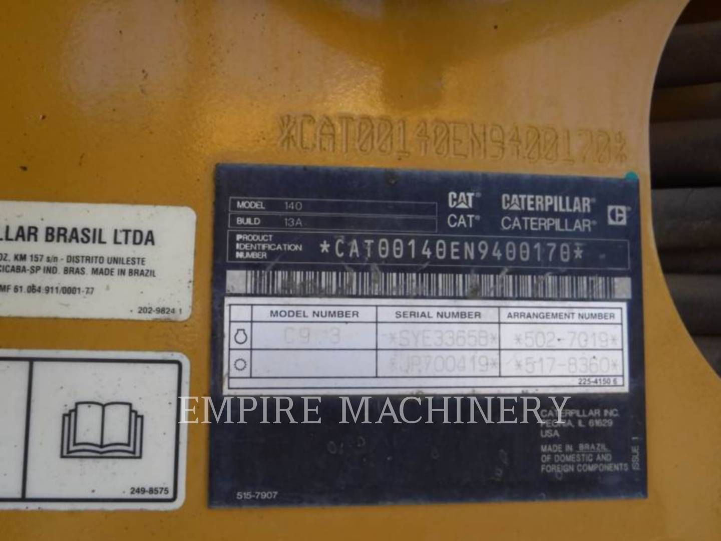 Caterpillar 140-13, Motor Grader, 3285 hours, S/N: N9400170, 2019 - Image 8