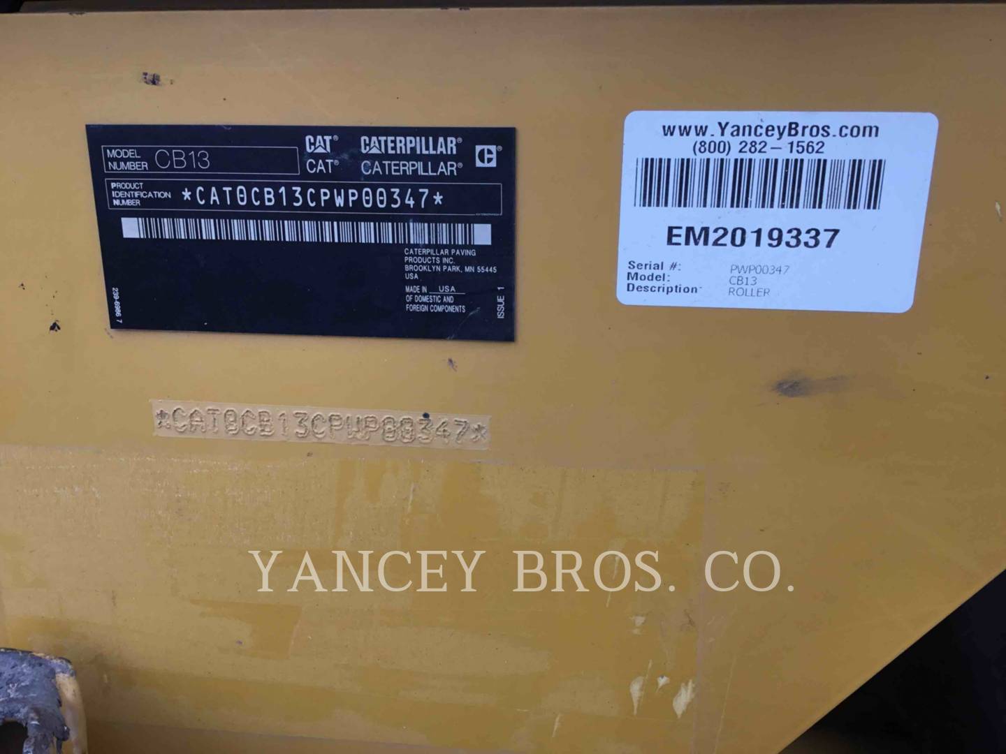 Caterpillar CB13, Compactor, 5204 hours, S/N: PWP00347, 2019 - Image 6