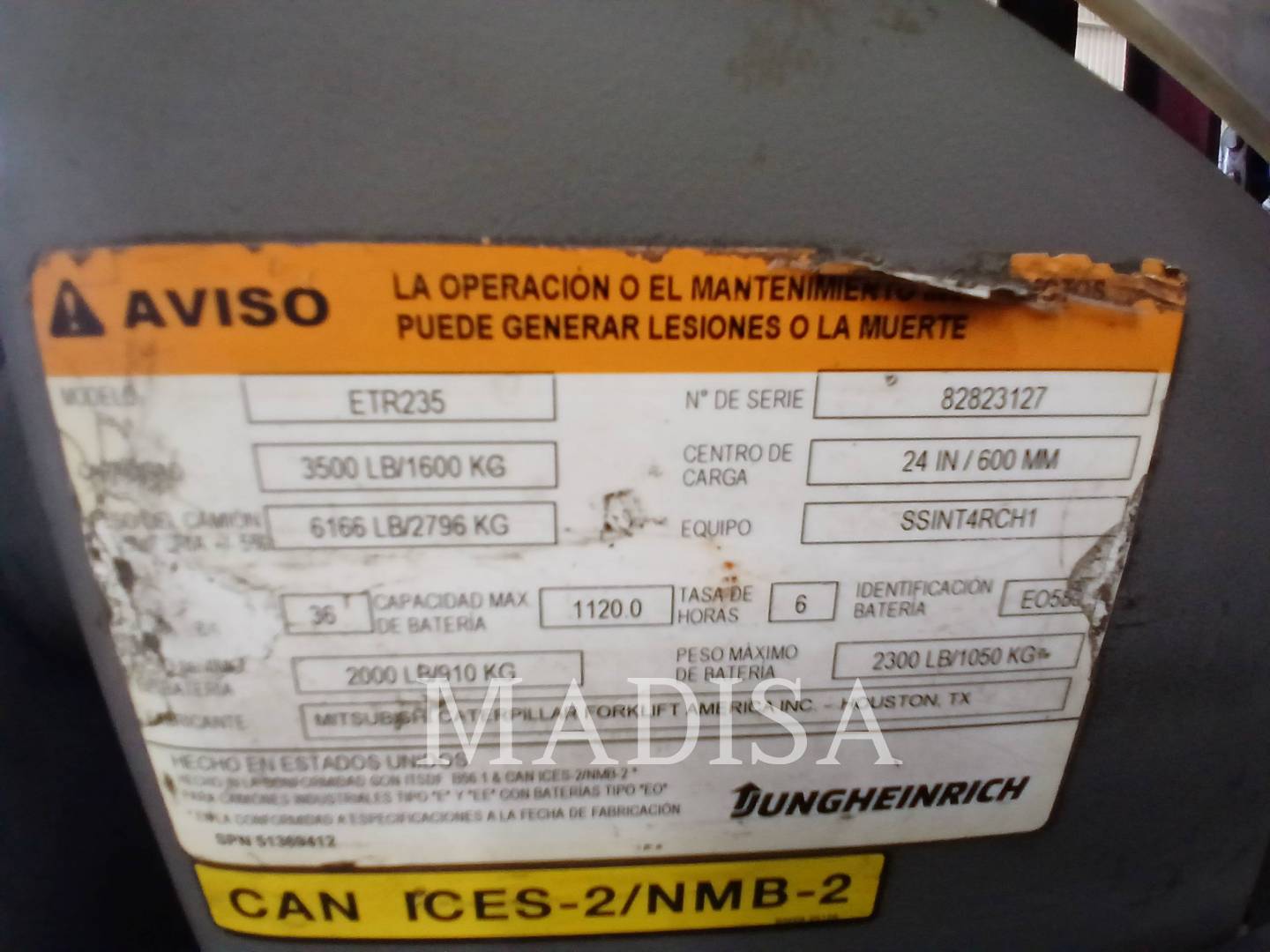Jungheinrich ETR 235, Forklift, 16137 hours, S/N: 82823127, 2017 - Image 5