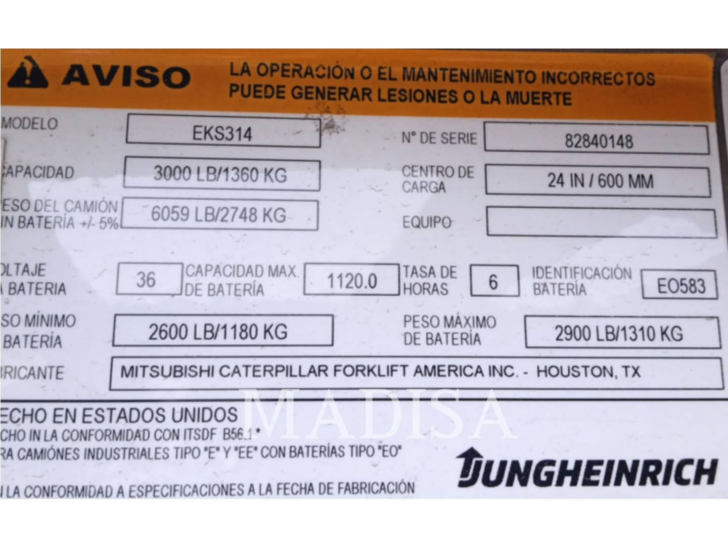 Jungheinrich EKS 314, Forklift, 4274 hours, S/N: 82840148, 2017 - Image 6