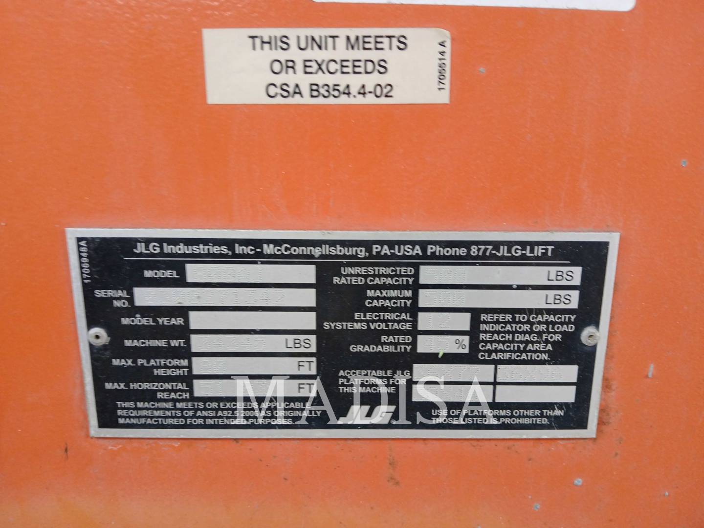 Jlg Industries, Inc. 800 AJ, Articulated Boom Lift, 4670 hours, S/N: 300271342, 2021 - Image 5