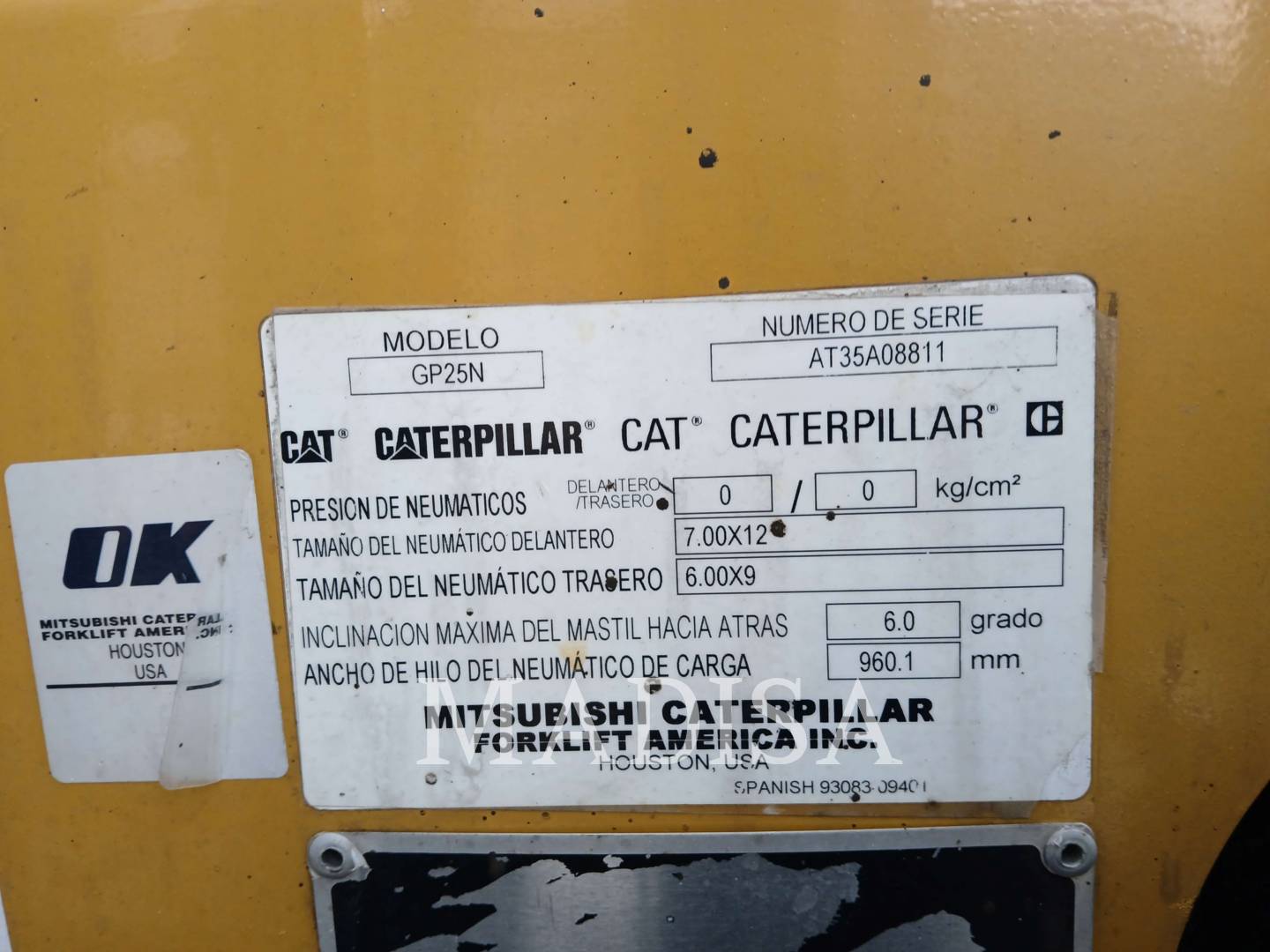 Caterpillar Lift Trucks GP25N5-GLE, Forklift, 4994 hours, S/N: AT35AO8811, 2020 - Image 6
