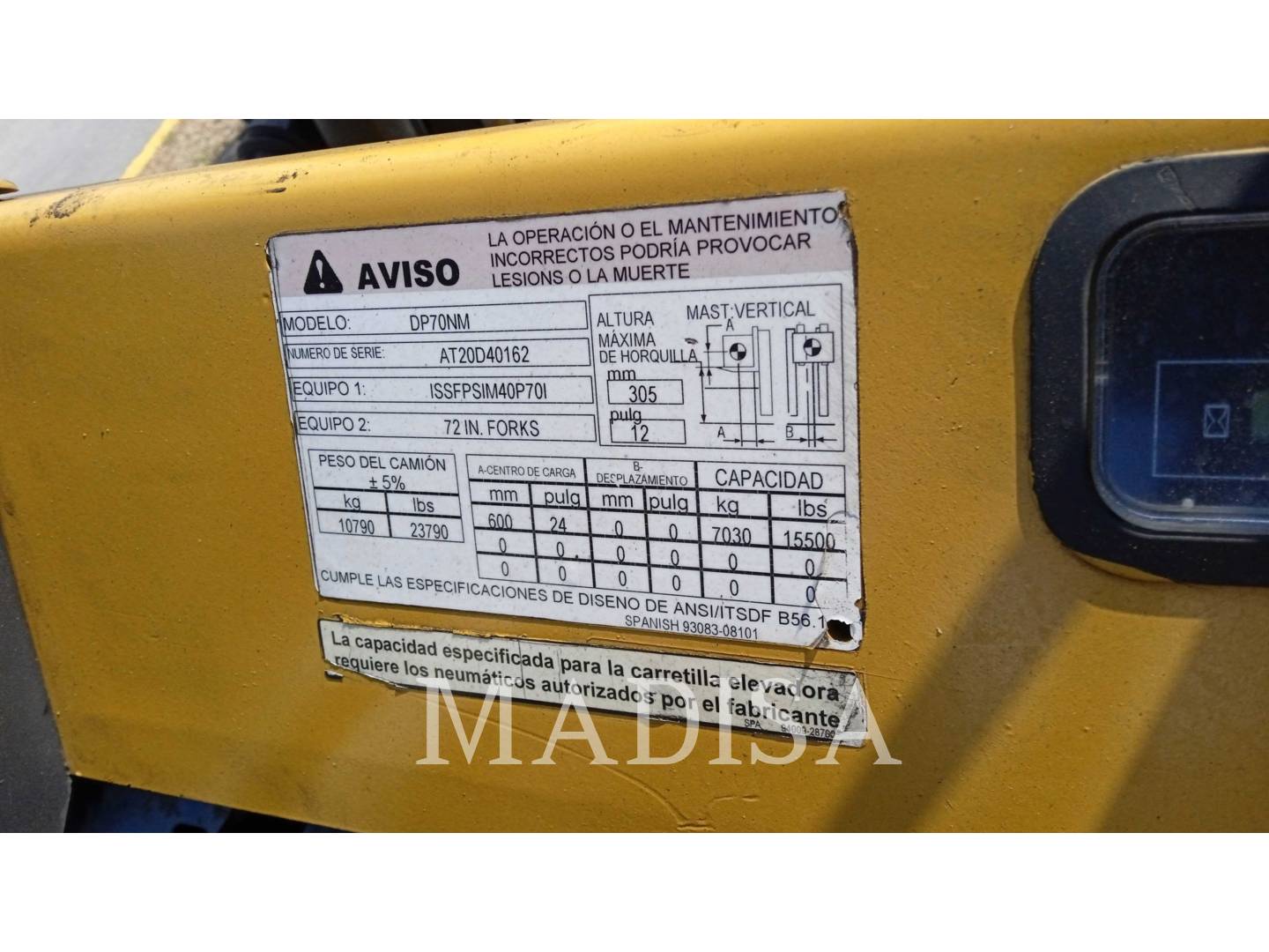 Caterpillar Lift Trucks DP70NM, Forklift, 13208 hours, S/N: AT20D40162, 2017 - Image 6