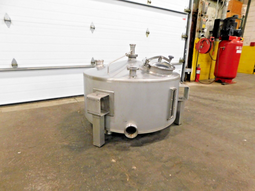 100 gallon SBC balance tank, 304 Stainless Steel, CIP ball, 43" dia., 16"-19" straight wall, sloped bottom - Image 3