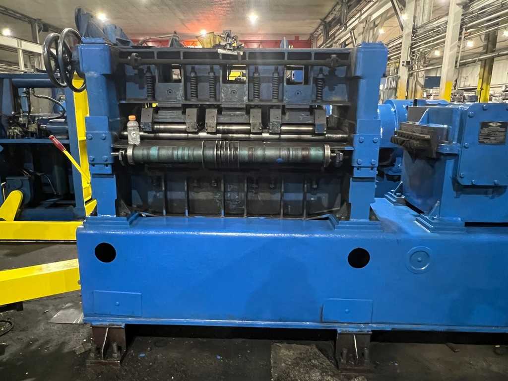36" x 7" Wean, slitting line, 20000 lb., 20" ID, 250 FPM, hold down roll, hydraulic expansion, entry pinch - Image 7