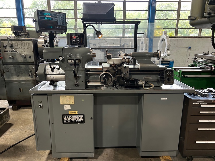 11" x 18" Hardinge #HLVH-EM, super precision toolroom lathe, inch/metric, 2-Axis digital read out, 1994 - Image 2