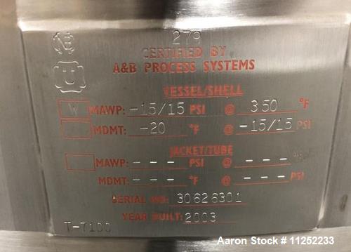 A & B Process Systems, 2-Tank CIP Skid, (2) 250 gallon Stainless Steel Tanks, 57" width x 116" L Skid mounted - Image 8
