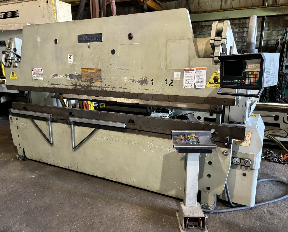 100 Ton, Accurpress #710012, 12' overall, Hurco 7 CNC Back Gauge, one owner, 1995, Tag #16381 - Image 1