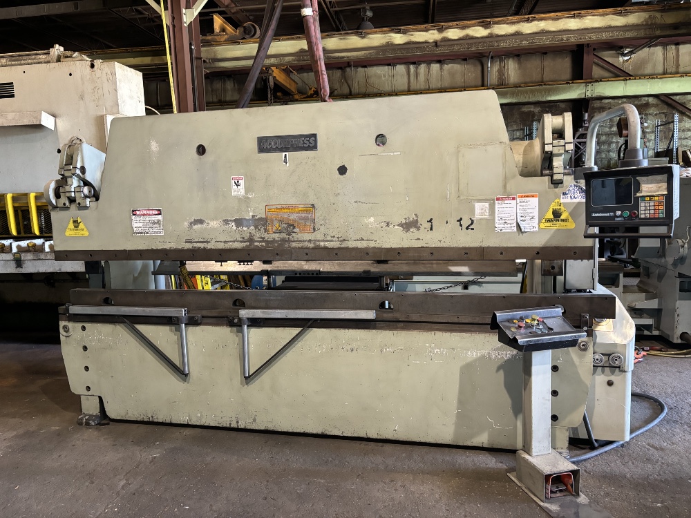 100 Ton, Accurpress #710012, 12' overall, Hurco 7 CNC Back Gauge, one owner, 1995, Tag #16381 - Image 3