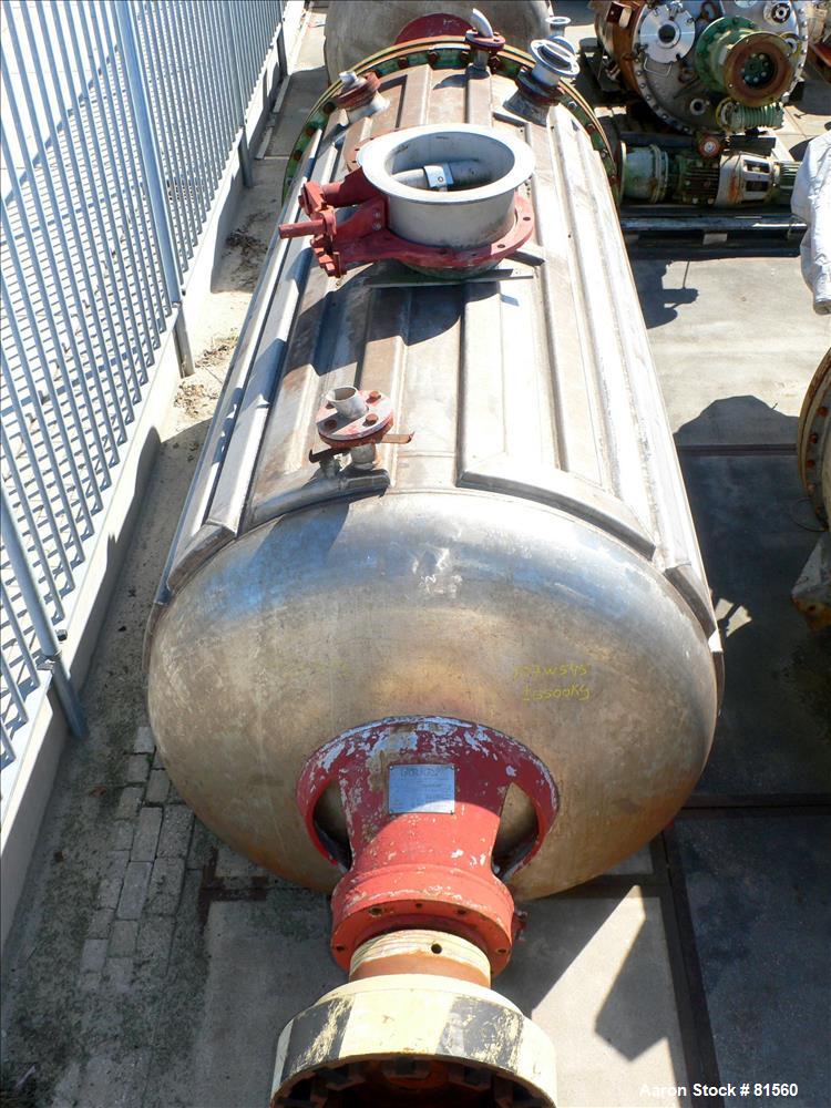 Vevey, Rotary Vacuum Dryer, 75 cu.ft. work capacity, 52" diameter x 128" straight side, 30/FV psi @ 392 F - Image 2