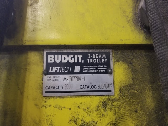 3 Ton, Budgit #113458-13, electric chain hoist, 10' lift, push button pendant, manual trolley - Image 8