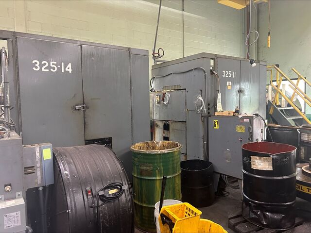 U.S. Baird #325, transfer press, 2.5" stroke, 9 op die set, 2 row oscillating stagger feed, Minster air - Image 1