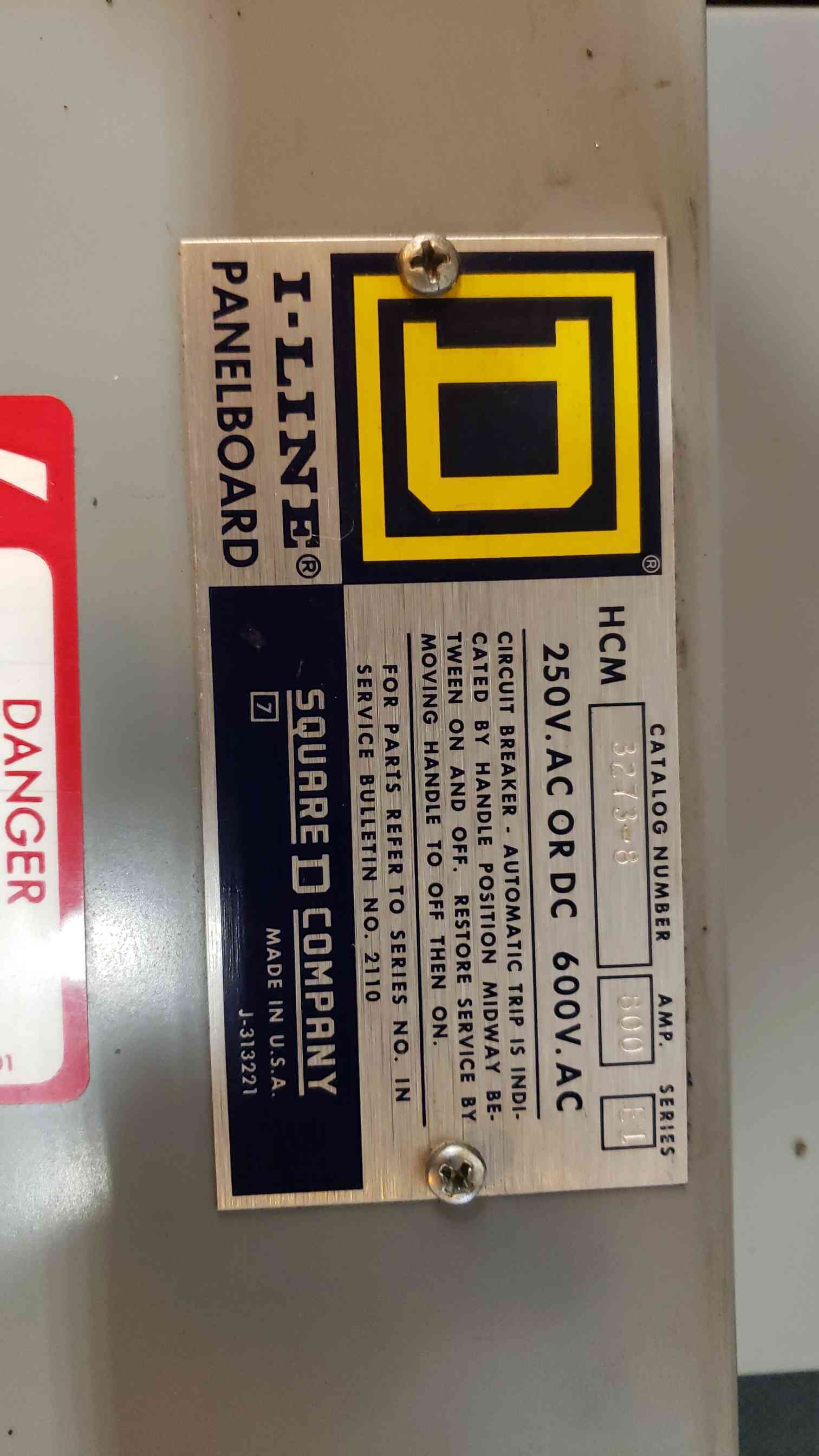 800 Amp. Square D, HCM3273-8, I-Line Panelboard, (10) breakers, 250/600 VAC - Image 4