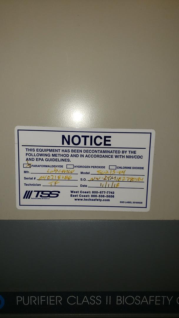 Labconco #36213-04, Purifier Class II Biosafety Cabinet Fume Hood, 6' width - Image 5