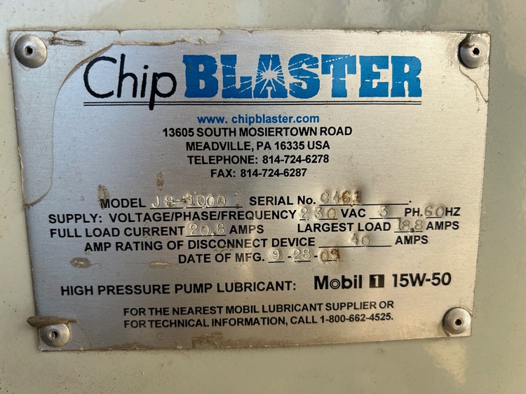 ChipBlaster #J8-1000, high pressure coolant system, 2009 - Image 3