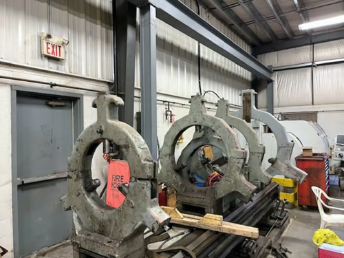 53" x 396" Poreba #TR135-B2/10M, engine lathe, 41" swing over cross slide, 4-jaw 32" chuck, inch/metric, 1994 - Image 3