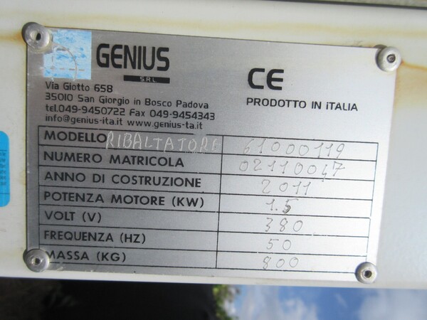 Genius Ribaltatore #61000119, front tipper for boxes, 500 KG capacity, 2011 - Image 7
