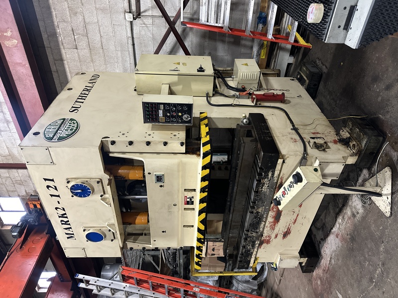 121 Ton, Sutherland #Mark-2-121, OBS gap frame press, 3" stroke, 14.96" die space, 45-90 SPM, 2000 - Image 3