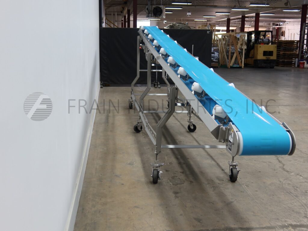 12" wide x 23.4' long, Smalley, Stainless Steel inclined belt conveyor, food grade belt - Image 2