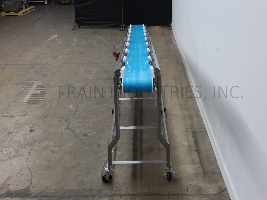 12" wide x 23.4' long, Smalley, Stainless Steel inclined belt conveyor, food grade belt - Image 4