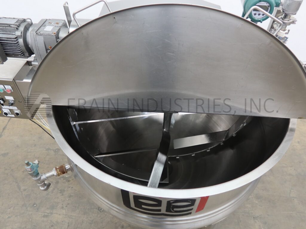 250 gallon Lee #250D9MS, 316 Stainless Steel, jacketed double motion kettle, 52" dia. x 39" deep, lift up - Image 2
