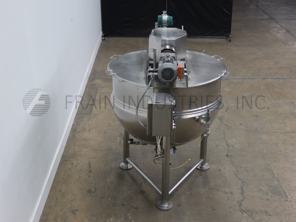 250 gallon Lee #250D9MS, 316 Stainless Steel, jacketed double motion kettle, 52" dia. x 39" deep, lift up - Image 3
