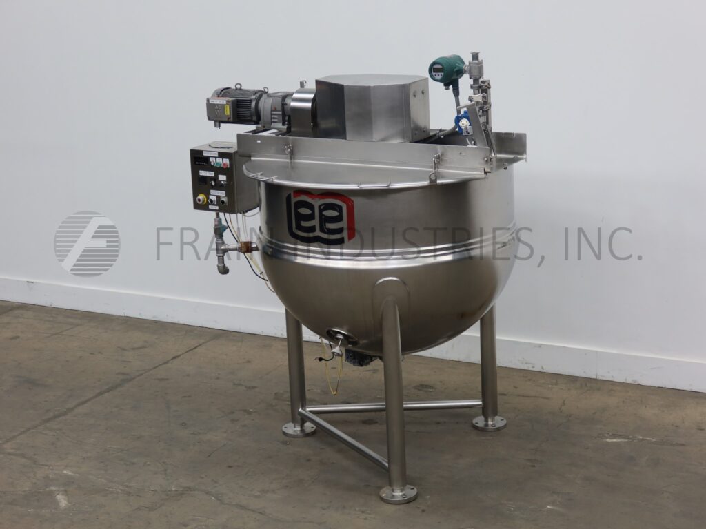 250 gallon Lee #250D9MS, 316 Stainless Steel, jacketed double motion kettle, 52" dia. x 39" deep, lift up - Image 5