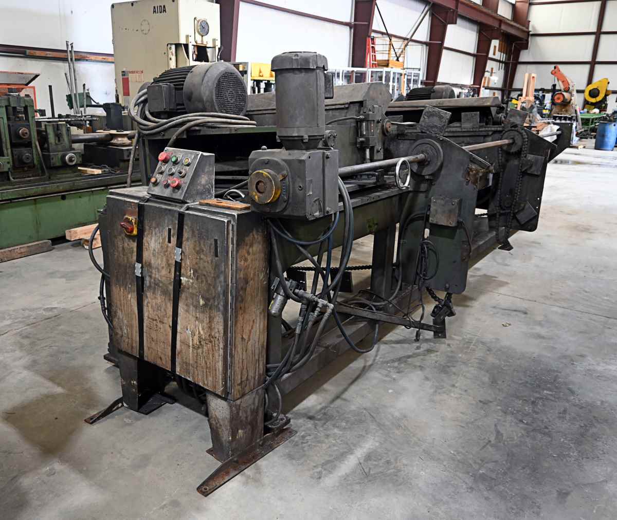 Burrmaster, brush deburring machine, 5" outside dimension x 120" tube, 36" brush - Image 2