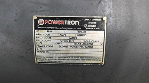 20 HP 1750 RPM Powertron 3660F450B01, Frame 366AT, 500 VA, 150/300 VF - Image 2