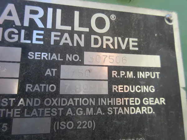 160 HP @ 1750 RPM, Amarillo #A32, right angle fan drive, 7.89:1 Ratio - Image 6