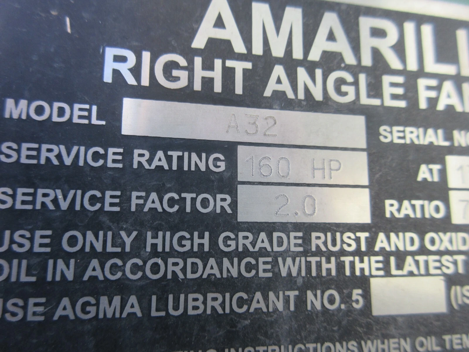 160 HP @ 1750 RPM, Amarillo #A32, right angle fan drive, 7.89:1 Ratio - Image 7