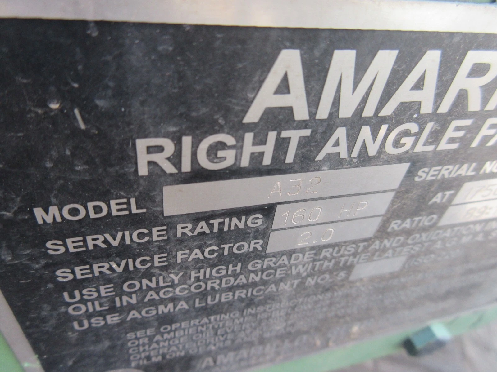 160 HP @ 1750 RPM, Amarillo #A32, right angle fan drive, 7.89:1 Ratio - Image 10