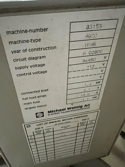 Weinig #R950, Profile Grinder, 1998 - Image 4