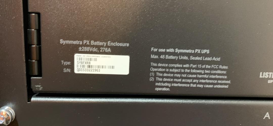 276 Amps. APC #SYBFXR8, Symmetra PX Battery Enclosure, 288 VDC - Image 6