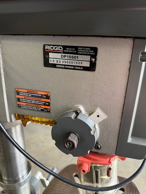 15" Ridgid #DP1550, drill press, 1/2 HP, 120V/1PH, 300-3100 RPM, 12" x 12" table - Image 4