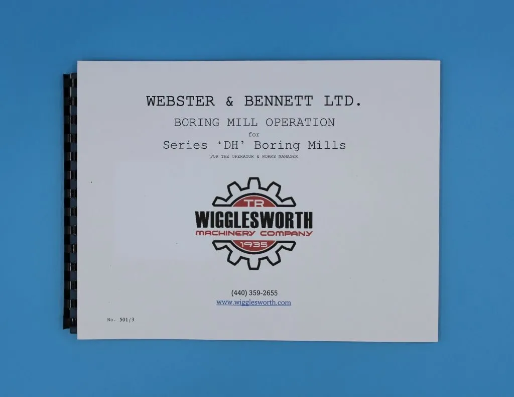 Webster & Bennett #DH, 36, 48, 60 vertical turret lathe - Image 1