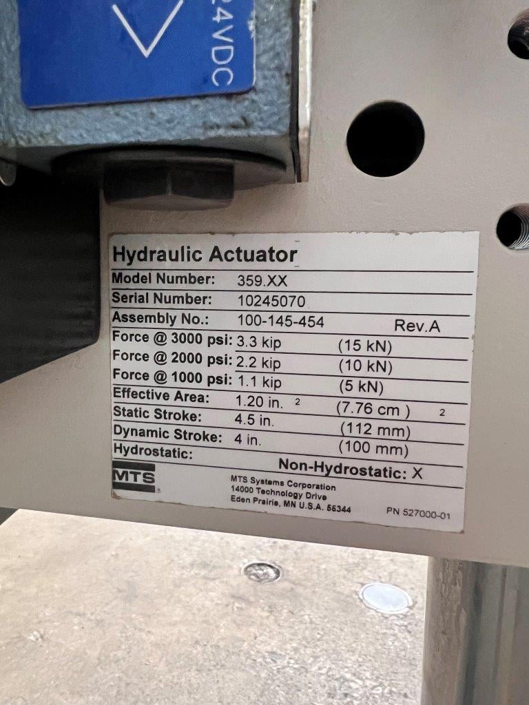 3.3 KIP MTS #858-Mini-Bionix-II, 2 colums, 4" Stroke Actuator, 3000 PSI - Image 6