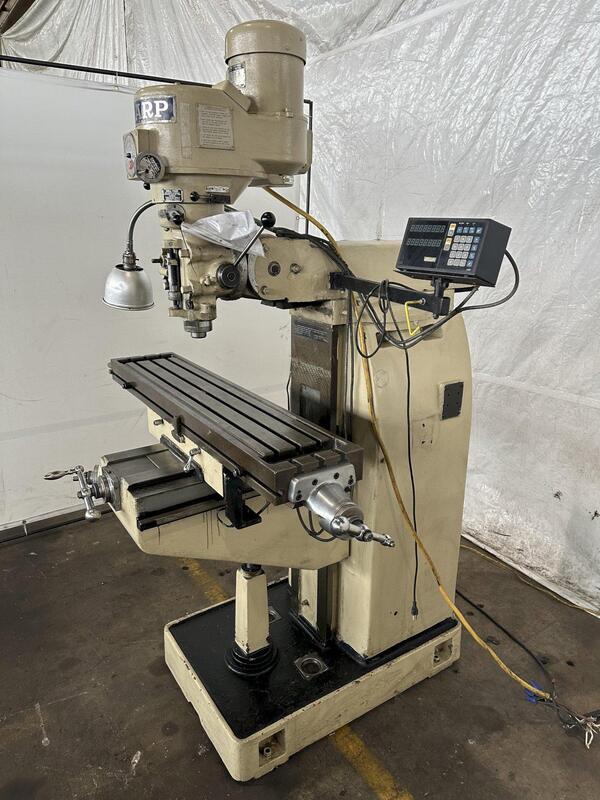 Sharp #LMV, vertical knee mill, 10" x50" table, 3 HP, Millman LH51 2-Axis digital read out - Image 4