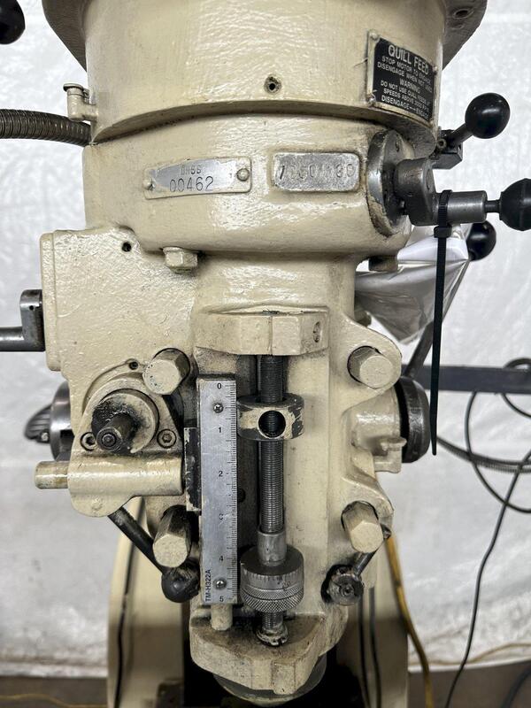 Sharp #LMV, vertical knee mill, 10" x50" table, 3 HP, Millman LH51 2-Axis digital read out - Image 6