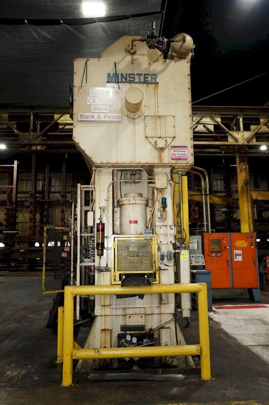 300 Ton, Minster #E2-300-60-36, straight side double crank press, 4" stroke, 36" Shut Height, 6" ram adj. - Image 3