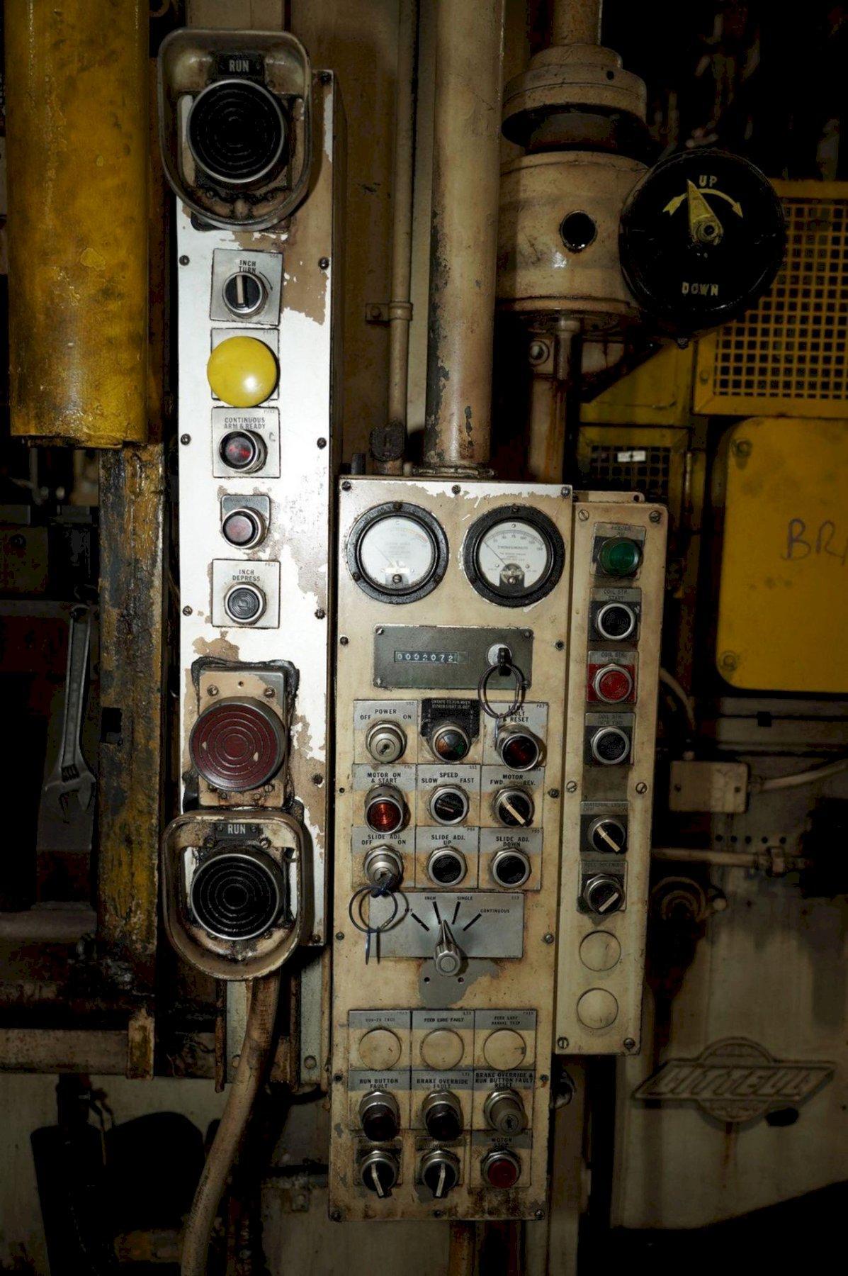 300 Ton, Minster #E2-300-60-36, straight side double crank press, 4" stroke, 36" Shut Height, 6" ram adj. - Image 9
