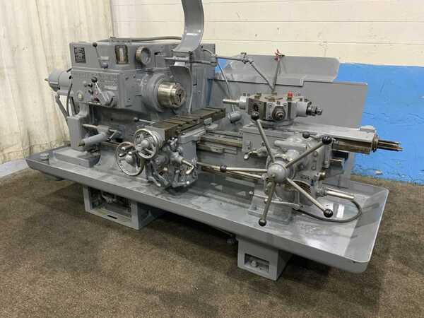 No. 5 Warner & Swasey, M2250, turret lathe, 20" swing, 10-1/4" swing over cross slide, collet nose, chip pan - Image 1