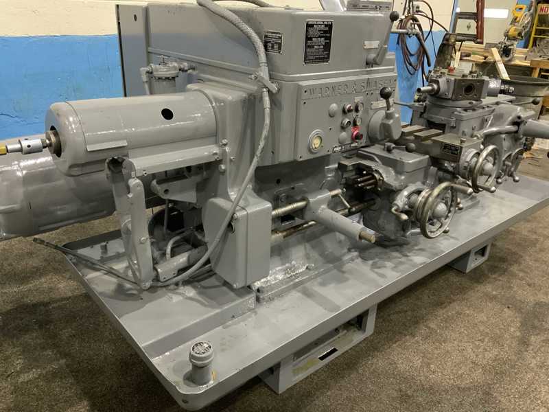 No. 5 Warner & Swasey, M2250, turret lathe, 20" swing, 10-1/4" swing over cross slide, collet nose, chip pan - Image 3
