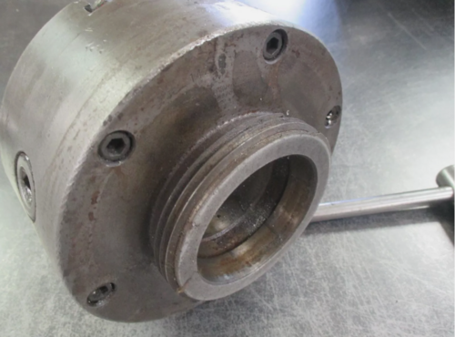 6" 3-Jaw self-centering universal LOO back lathe chuck with wrench (YMC) - Image 6