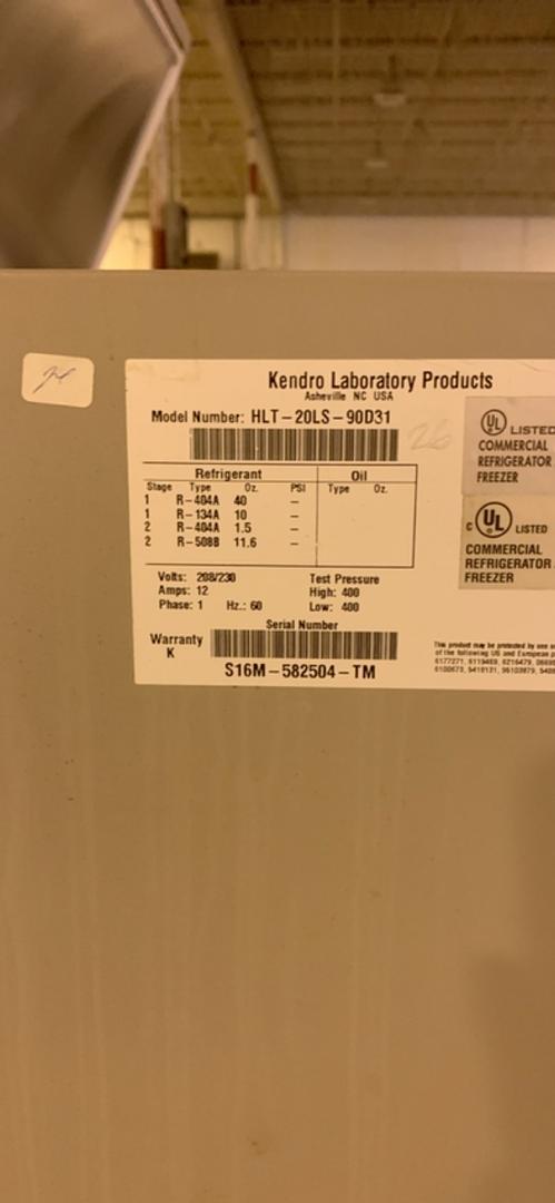 Kendro #HLT-20LS-90D31, Lab Freezer, -45 deg. C, 96" L x 32" width x 41" H, 20 L capacity, 400 psig, 12 Amps - Image 7
