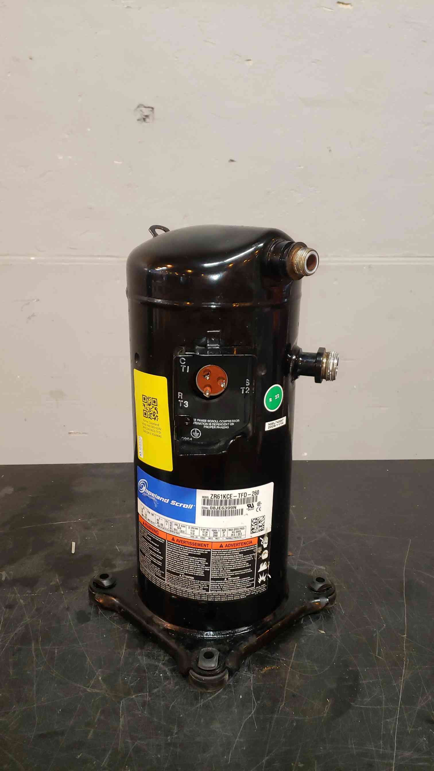 Copeland Scroll #ZR61KCE-TFD-260, Compressor, 10