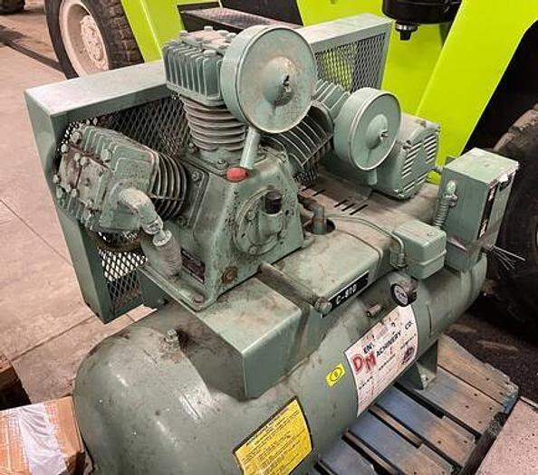 5 HP Curtis Toledo #E5, 60 gallon horizontal air compressor tank, 5 HP, 208-230/460 V., 1725 RPM, 1986 - Image 2